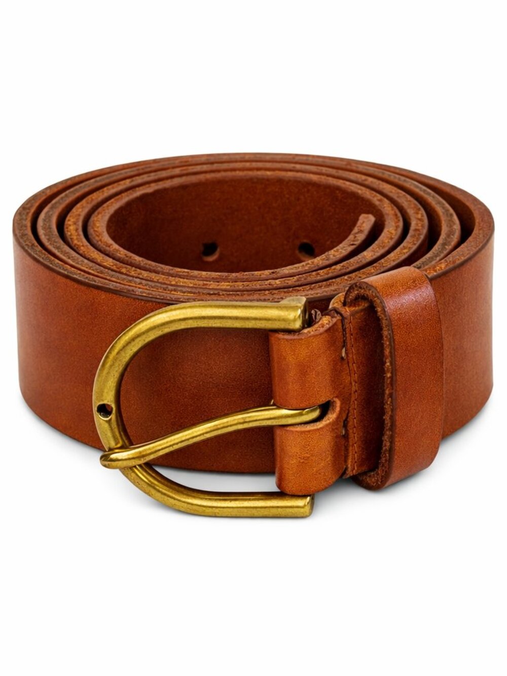 NWT American Eagle AE Cow Leather Belt in Cognac w/ Brass Buckle 34" length XS
